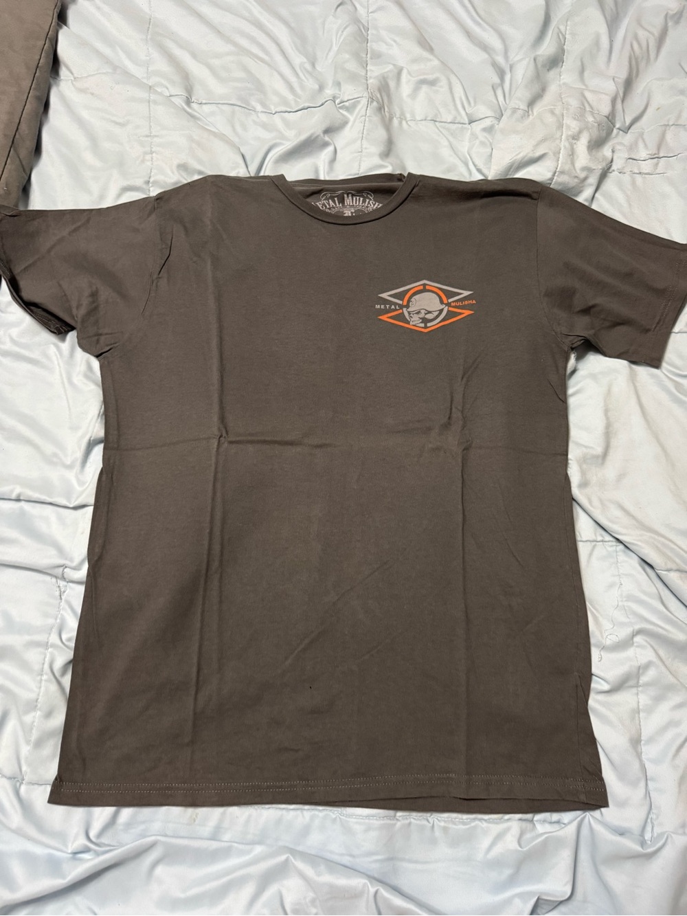 Metal Mulisha Brown Short Sleeve Graphic Tee with Orange Accent
